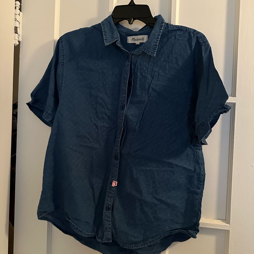 Madewell Denim Short-Sleeve Button-Down Top